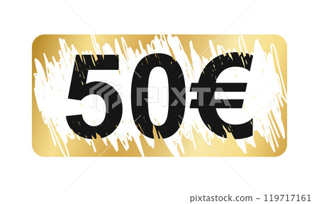 Golden rectangle scratch card surface with scraped texture and 50 euro winning text. Winner lottery, sale coupon, jackpot scratchcard template. Vector realistic illustration Golden rectangle scratch card surface with scraped texture and 50 euro winning text. Winner lottery, sale coupon, jackpot scratchcard template. Vector realistic illustration 119717161