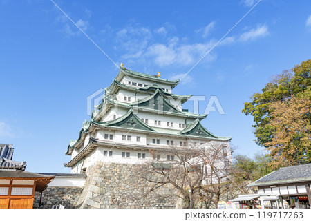 Nagoya Castle tower on a clear autumn day in Nagoya, Aichi Prefecture 119717263