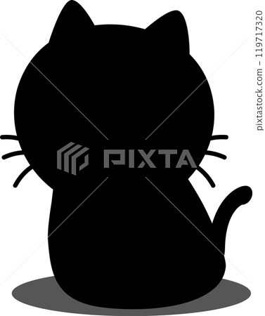 Cute black cat illustration material Cute black cat illustration material 119717320