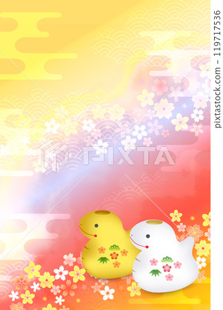 Snake New Year's card zodiac background Snake New Year's card zodiac background 119717536