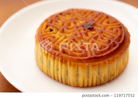 帶有美麗圖案的月餅特寫 119717552