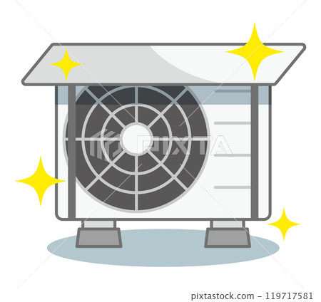 Air conditioner outdoor unit with sunshade cover Air conditioner outdoor unit with sunshade cover 119717581