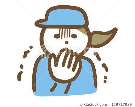 A young female worker with a pale face and troubles (upper body, front) A young female worker with a pale face and troubles (upper body, front) 119717989