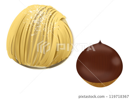 Chestnut and Mont Blanc vector illustration 119718367