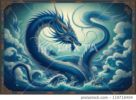 藍色的龍在海上 119718404