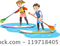 Men and women doing SUP 119718405