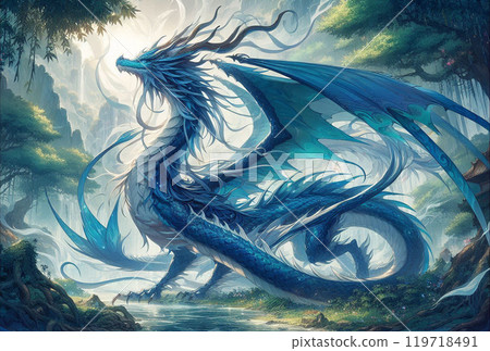 Blue dragon in the forest 119718491