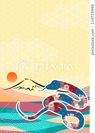 Snake New Year's card zodiac background 119718998