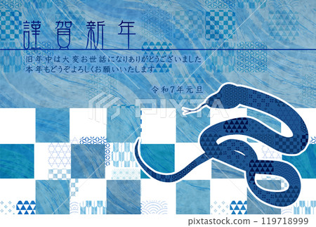 Snake New Year's card zodiac background 119718999
