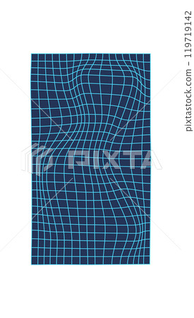 Y2k 3d wireframe wave, cyber tech geometry net pattern structure illustration, futuristic geometric wire frame figure symbol, 90s retro abstract mesh form object. Y2k 3d wireframe wave, cyber tech geometry net pattern structure illustration, futuristic geometric wire frame figure symbol, 90s retro abstract mesh form object. 119719142