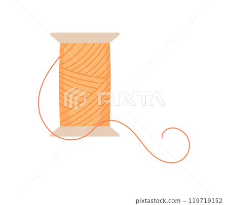 Thread spool logo, vector sewing craft accessories illustration, cartoon embroidery supplies object, hand drawn fashion tool element, flat tailor decoration design, Thread spool logo, vector sewing craft accessories illustration, cartoon embroidery supplies object, hand drawn fashion tool element, flat tailor decoration design, 119719152