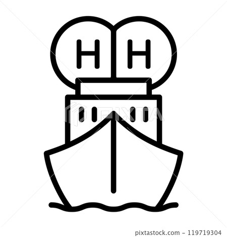 運載氫氣的船的圖示。 119719304