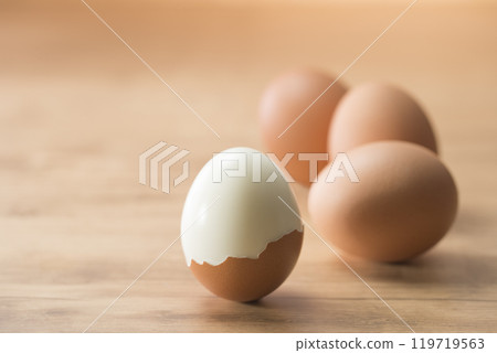 Boiled eggs with shell Boiled eggs with shell 119719563