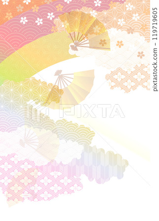 日式新年賀卡櫻花背景 119719605