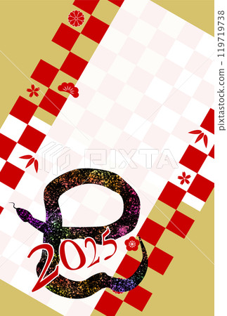 Snake New Year's card zodiac background 119719738