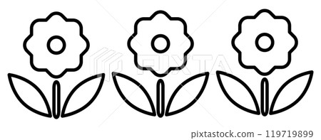 Black simple flower icon Black simple flower icon 119719899