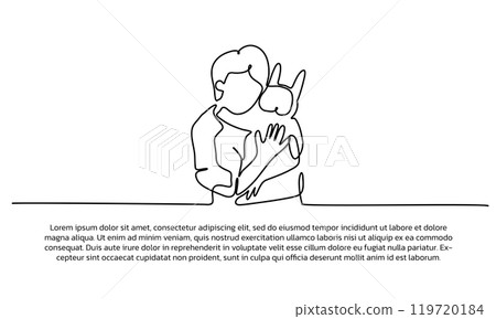 Continuous line design of affectionate towards animals. Single line decorative elements drawn on a white background. Continuous line design of affectionate towards animals. Single line decorative elements drawn on a white background. 119720184