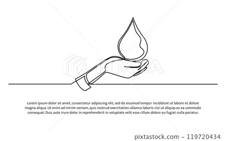 Continuous line design of save water for life. single line decorative elements drawn on a white background. Continuous line design of save water for life. single line decorative elements drawn on a white background. 119720434