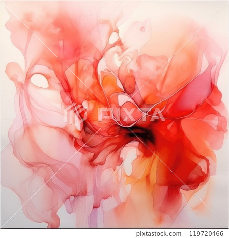 abstract background with red and yellow ink in water, digitally created abstract background with red and yellow ink in water, digitally created 119720466