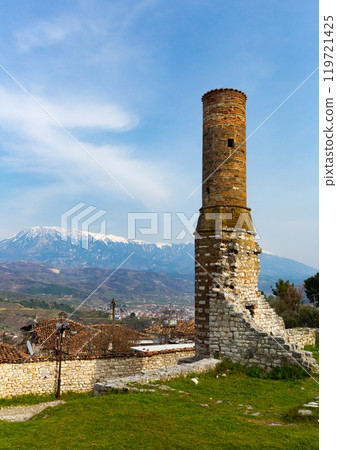 Ruins of ottoman Red Mosque, Berat, Albania Ruins of ottoman Red Mosque, Berat, Albania 119721425