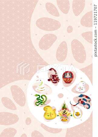 Snake New Year's card zodiac background 119721707