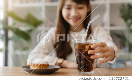 Young woman diet cola 119722701