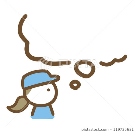 一位年輕的女工獨自思考(上身) 一位年輕的女工獨自思考(上身) 119723681