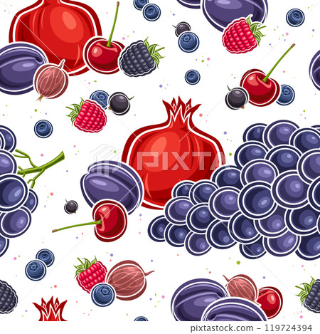 Vector Berry Seamless Pattern 119724394