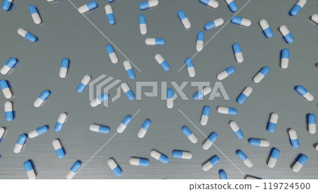 藍色膠囊生產線影像 119724500