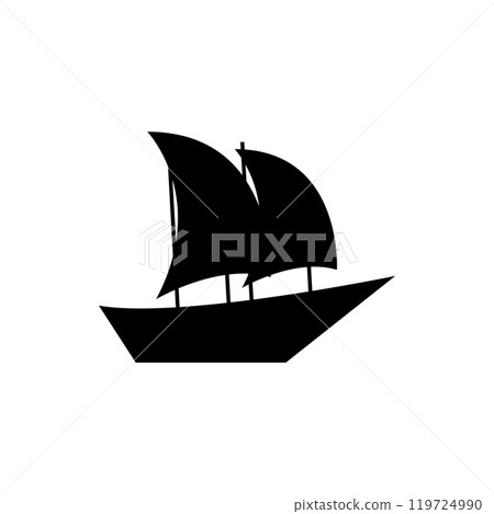 Sailing boat icon logo design template isolated illustration 119724990