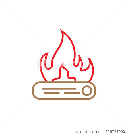 Bonfire icon logo design template isolated illustration 119725000