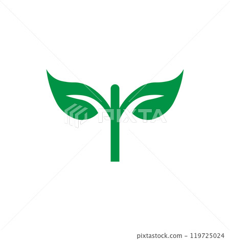 Leaf icon logo design template isolated illustration 119725024
