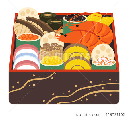 新年菜餚的插圖 新年菜餚的插圖 119725102