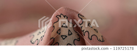 Raised fabric in corner for sewing clothes for bed linen store Raised fabric in corner for sewing clothes for bed linen store 119725178