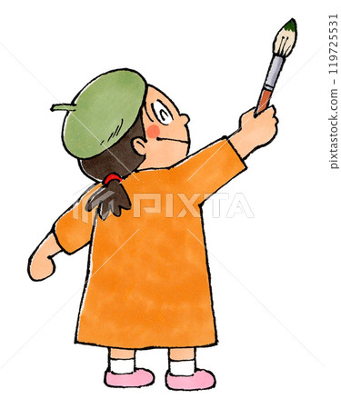 A girl with a brush 119725531