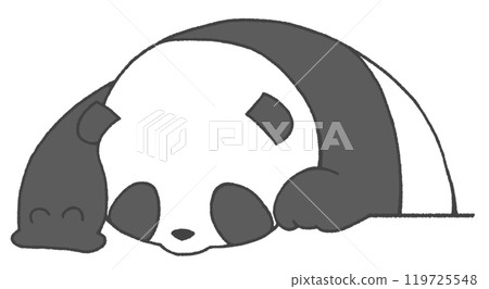 熊貓從上面往下看並伸出手 熊貓從上面往下看並伸出手 119725548