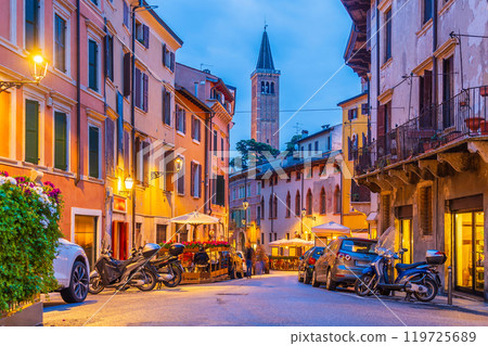 Verona city downtown skyline, cityscape of Italy 119725689