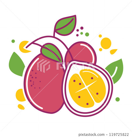 Colorful Fresh Tropical Fruits of Mangosteen Healthy Food 119725822