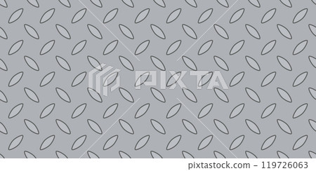 Diamond plate metal seamless pattern. Diamond structure texture. Metal construction background. Geometric diagonal tread stainless floor. Vector illustration isolated on white background 119726063