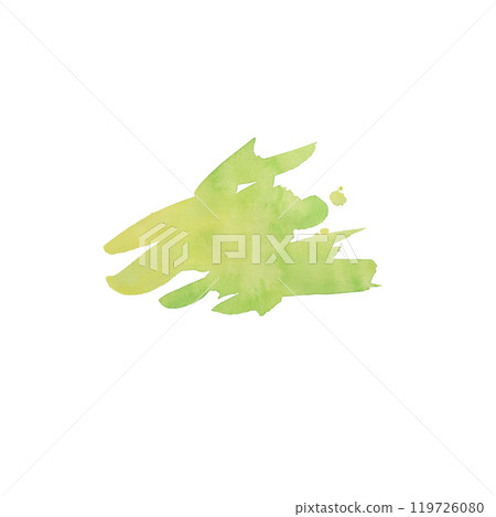 Acid spots in watercolor technique.Yellow-green color in a dynamic composition.Big brushstrokes,spots and splash for cards, flyers, poster, banner.Painted template for design. Acid spots in watercolor technique.Yellow-green color in a dynamic composition.Big brushstrokes,spots and splash for cards, flyers, poster, banner.Painted template for design. 119726080