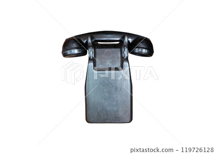 vintage corded telephone isolated on white background 119726128