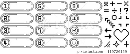 賽博龐克框架和裝飾設置黑色 119726139