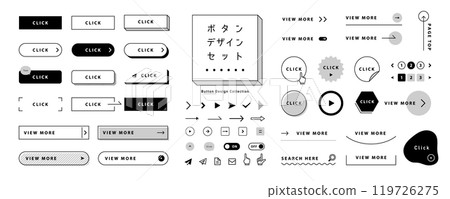 Button design ideas set monochrome Button design ideas set monochrome 119726275