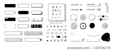 Button design ideas set Monochrome / No sample text Button design ideas set Monochrome / No sample text 119726279