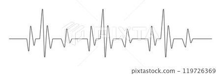 Heart beat cardio rhythm line. ECG EKG electrocardiogram medicine test. Heartbeat pulse. Diagram, monitor curve graph 119726369