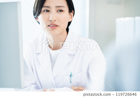 A lady in white 119726646