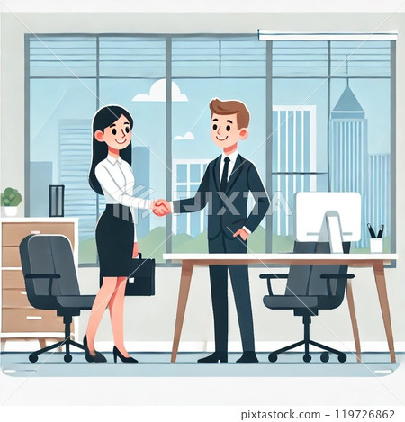 Businessmen working in the office Businessmen working in the office 119726862