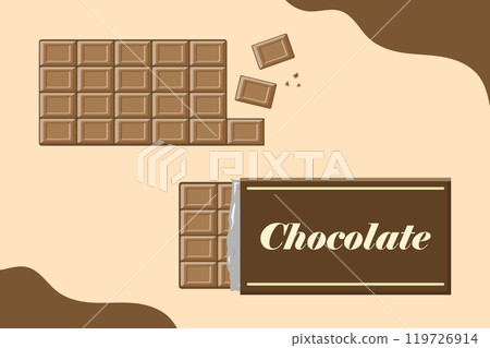 Chocolate bar milk chocolate illustration Chocolate bar milk chocolate illustration 119726914