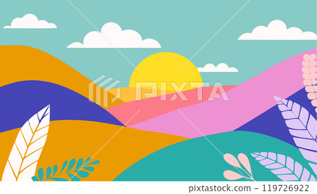 The drawn illustration Colorful spring background 119726922