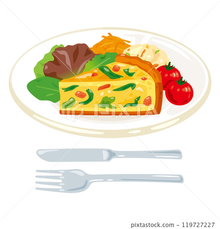 Assorted quiches on a plate Assorted quiches on a plate 119727227
